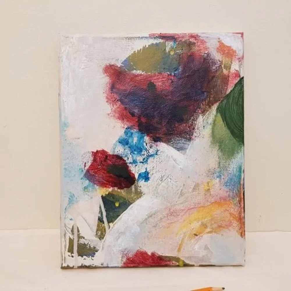 OriginalWall Art modern abstract acrylic painting on canvas. Size: 8 x 10 inches - Picture 2 of 8